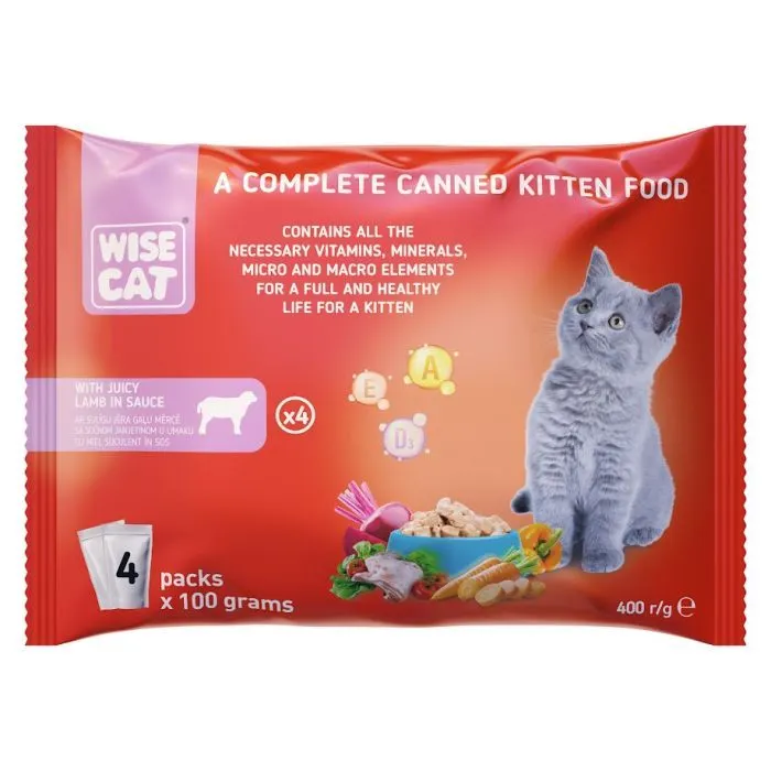 Вологий корм для кішок Wise Cat Lamb 400 г (4820111141890)