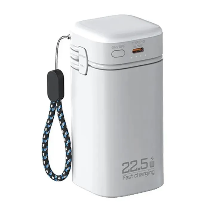 Батарея універсальна Atria 20000mAh, PD/22.5W, QC/3.0, Built-in flashlight, White (WPD-69)