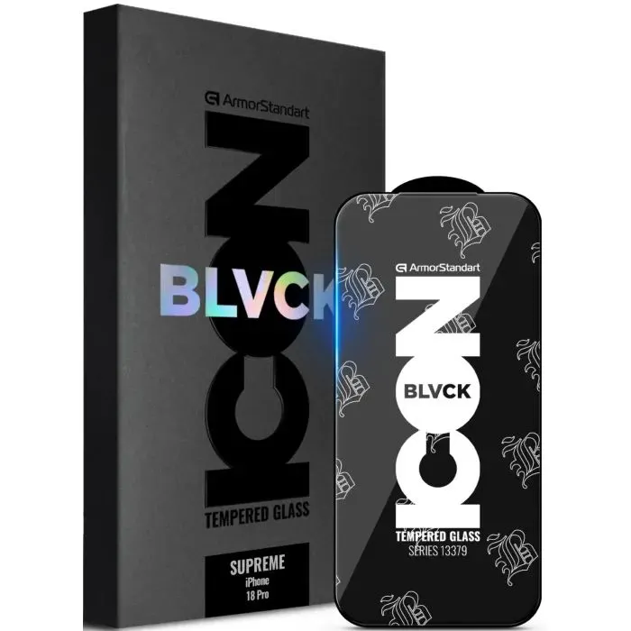 Стекло защитное Armorstandart Supreme Black Icon Apple iPhone 18 Pro (ARM91939)