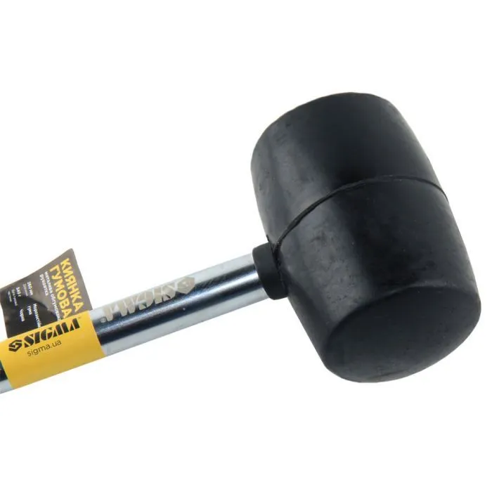 Киянка Sigma 340г, гумова, чорна, металева обгумована рукоятка (4317471) изображение 3