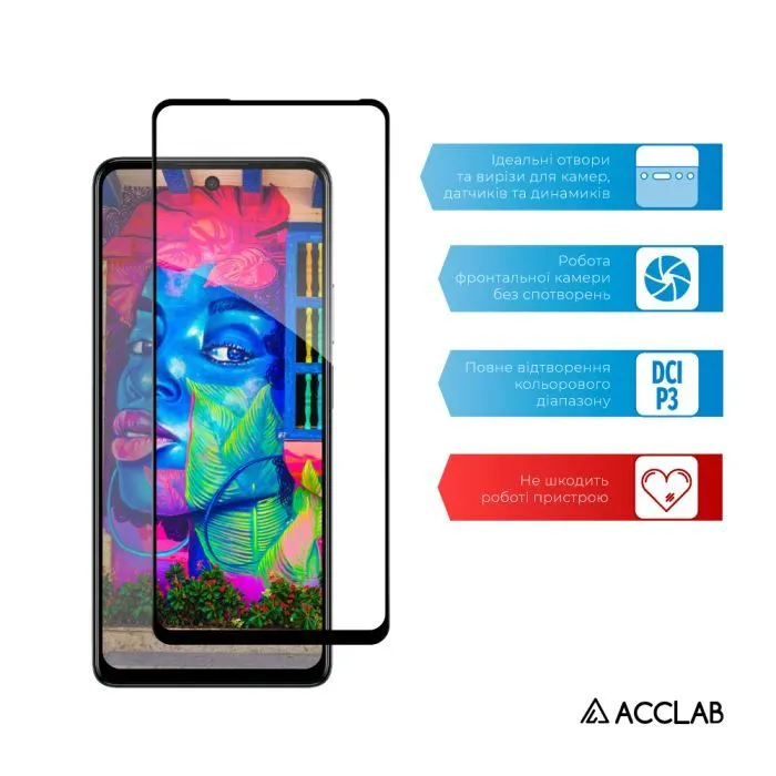Скло захисне ACCLAB Full Glue Tecno Spark 20 Pro Black (1283126592386) зображення 5