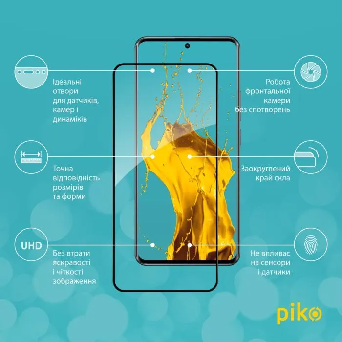 Стекло защитное Piko Full Glue Xiaomi Redmi Note 14 Pro Plus 5G Black (1283126623707) изображение 3