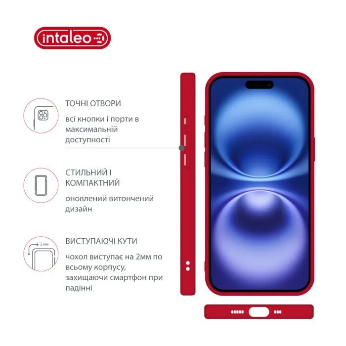 Чохол до мобільного телефона Intaleo SoftShell Apple iPhone 16 Red (1283126609190) зображення 4