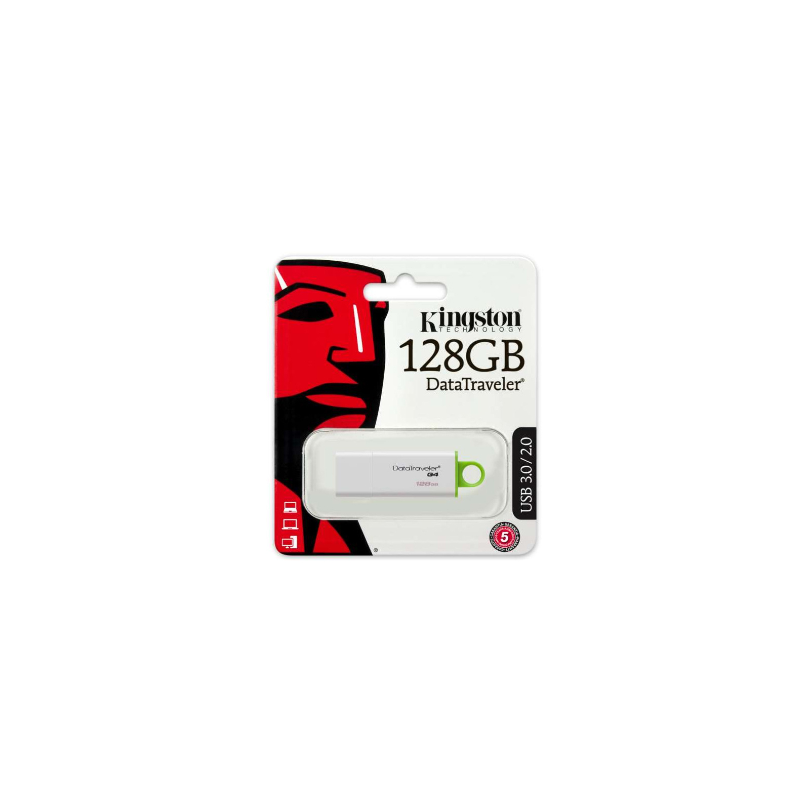USB флеш накопитель Kingston 128Gb DataTraveler Generation 4 (DTIG4/128GB) изображение 3