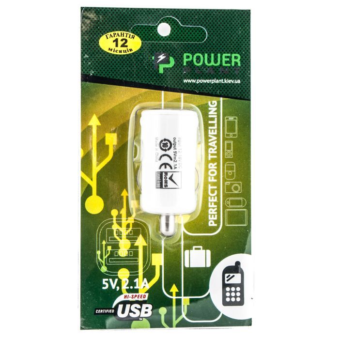 Зарядное устройство PowerPlant 1*USB, 2.1A (DV00DV5037) изображение 2