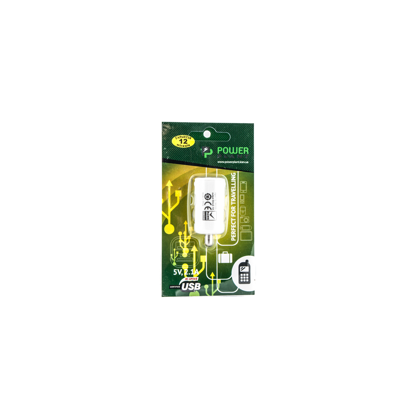 Зарядний пристрій PowerPlant 1*USB, 2.1A (DV00DV5037) зображення 2