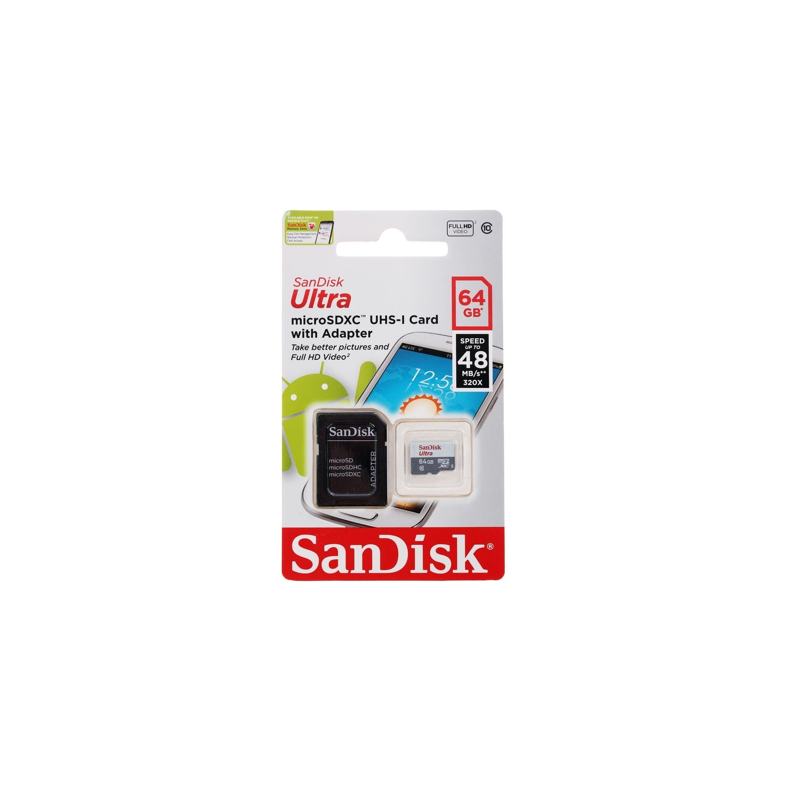 Карта памяти SanDisk 64GB microSDXC class 10 UHS-I Ultra (SDSQUNB-064G-GN3MA) изображение 3