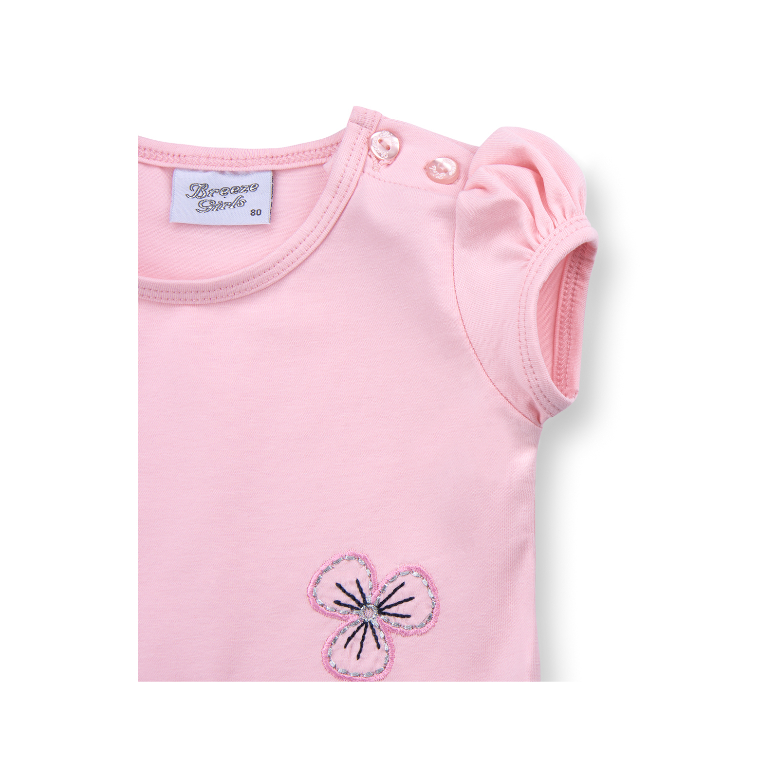 Набор детской одежды Breeze с вышитыми цветочками и бабочками (8882-86G-pink) изображение 4