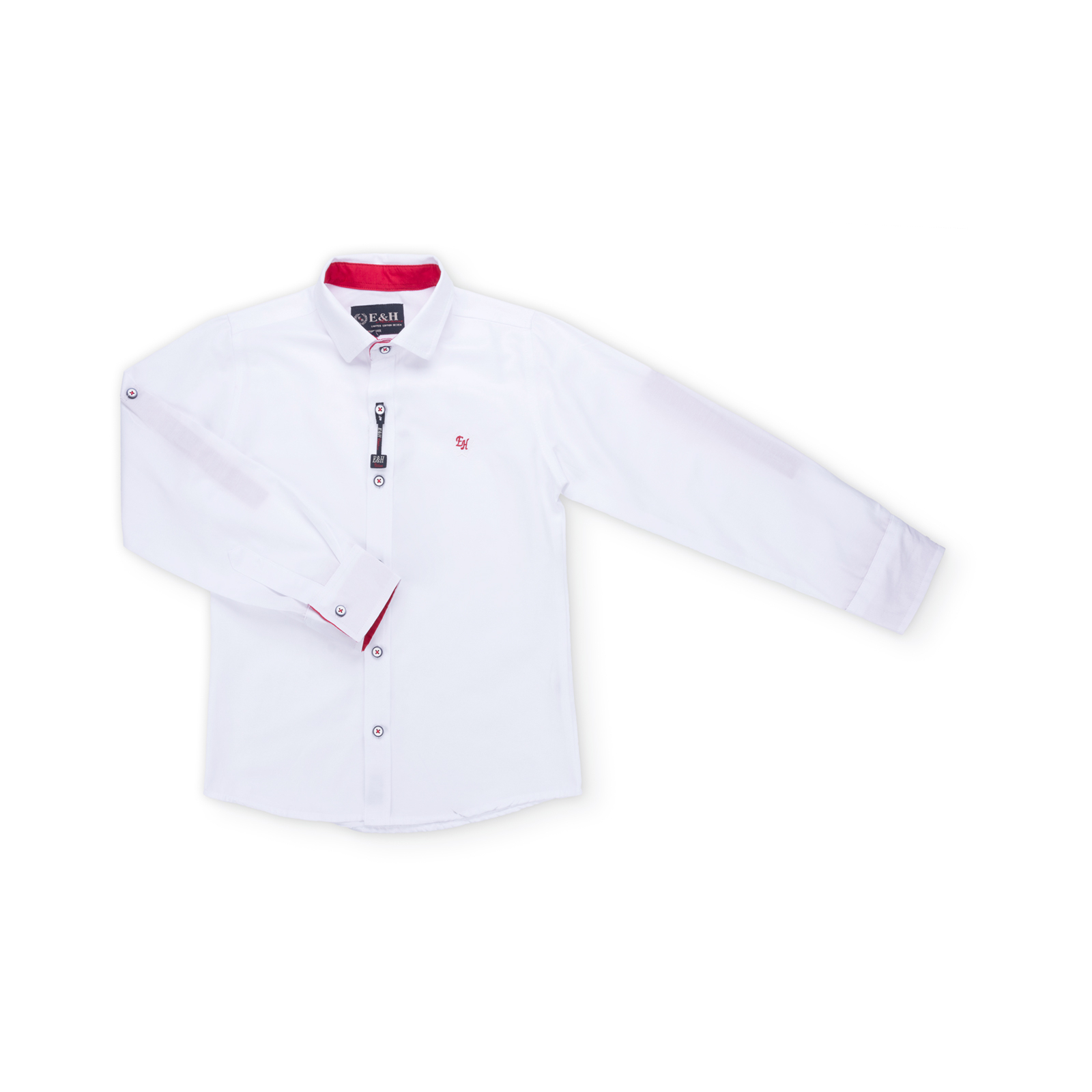 Рубашка E&H с красной бабочкой (G-233-134B-white-red) изображение 5