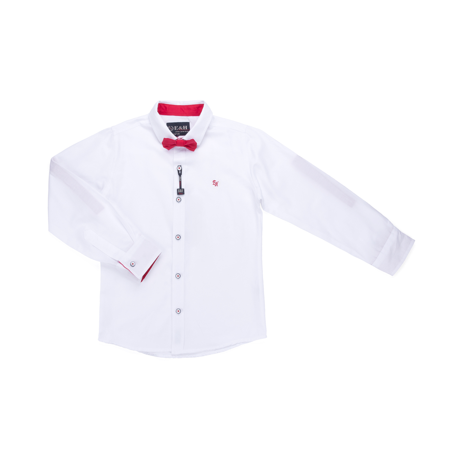 Рубашка E&H с красной бабочкой (G-233-152B-white-red)