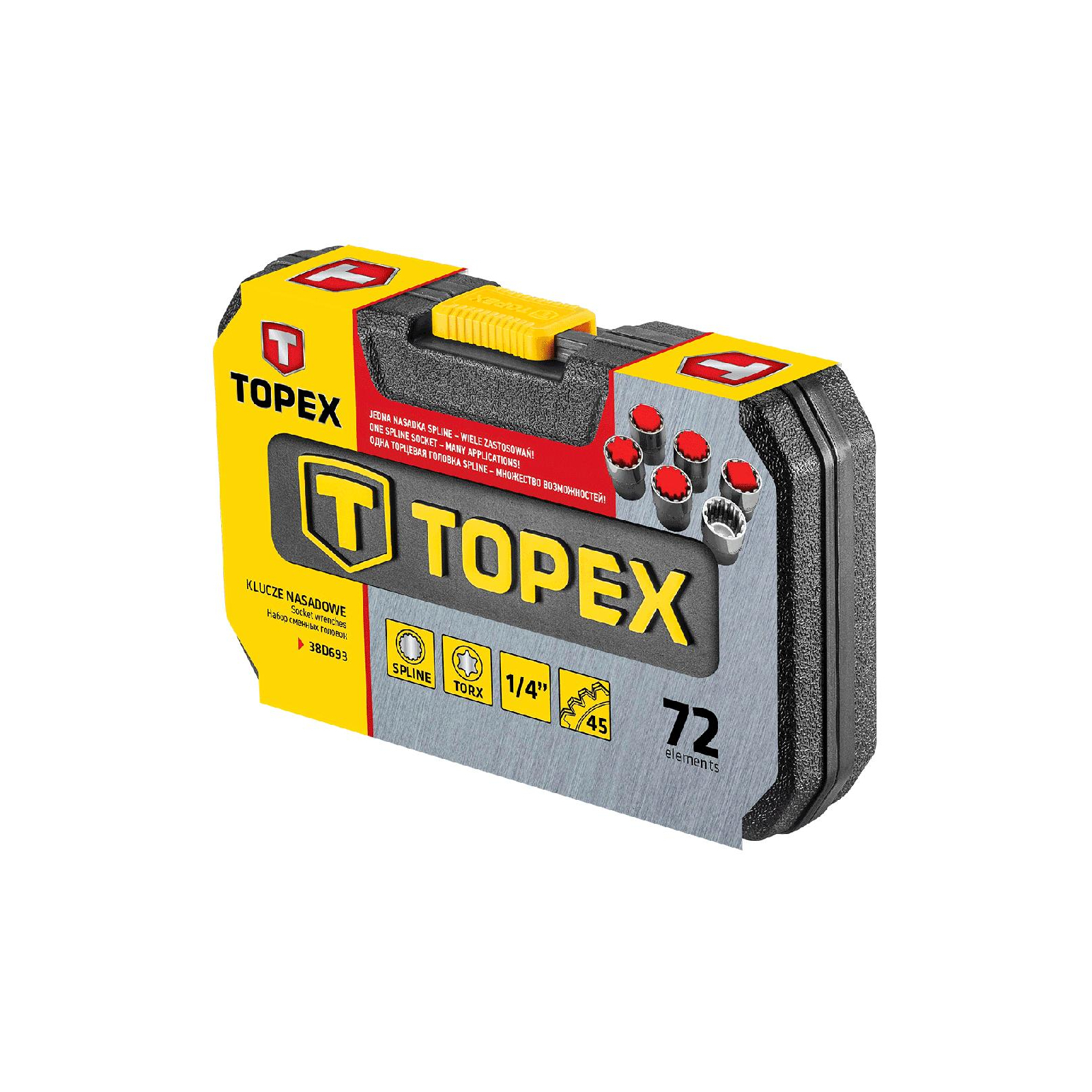 Набір інструментів Topex 38D693, 1/4 ", 72 шт. (38D693) зображення 3