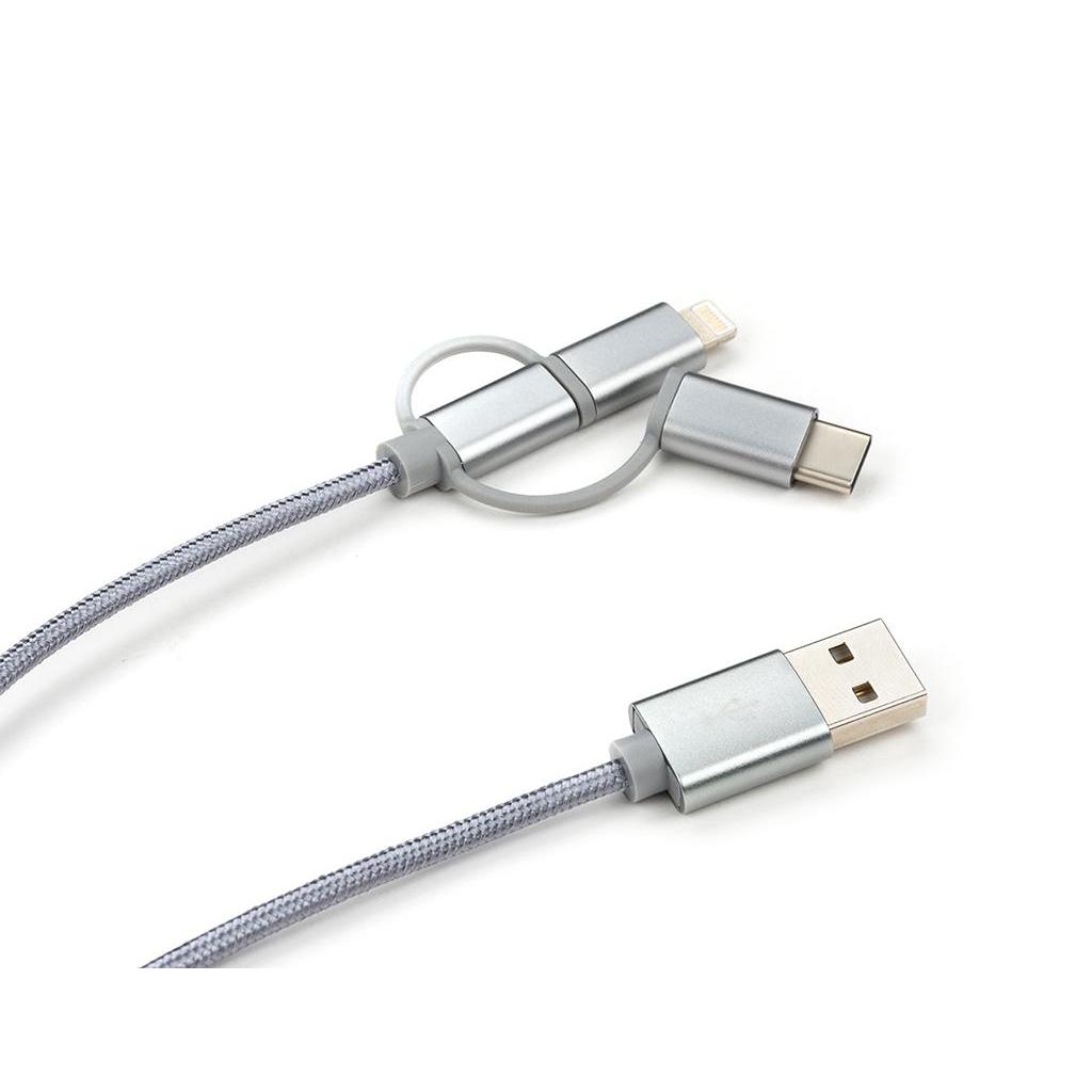 Дата кабель USB 2.0 AM to Type-C&Micro 5P&Lightning 1.0m Vinga (Charge3in1) изображение 3