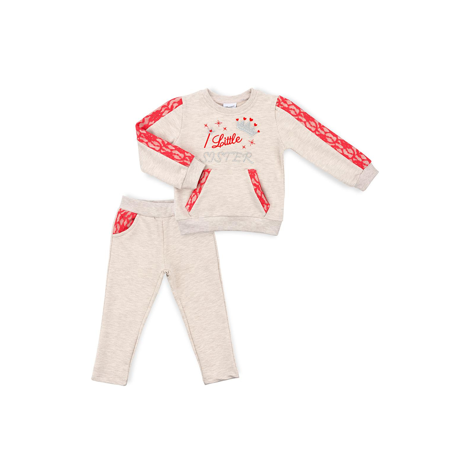 Набір дитячого одягу Breeze з мереживними вставками (10072-116B-beige)