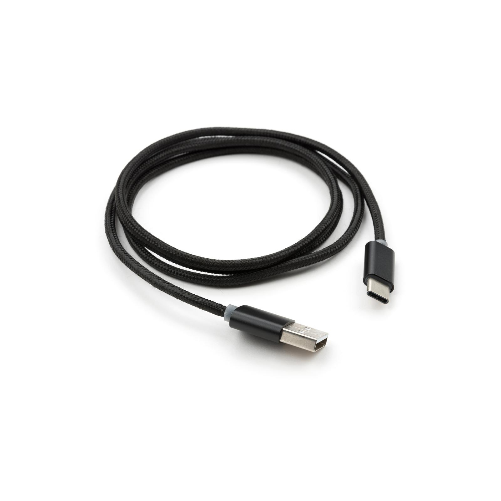 Дата кабель USB 2.0 AM to Type-C 1m LED black Vinga (VCPDCTCLED1BK) зображення 2