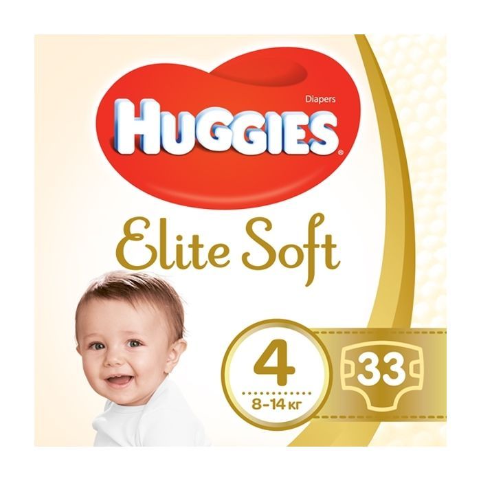 Підгузки Huggies Elite Soft 4 (8-14 кг) Jumbo 33 шт (5029053572604)