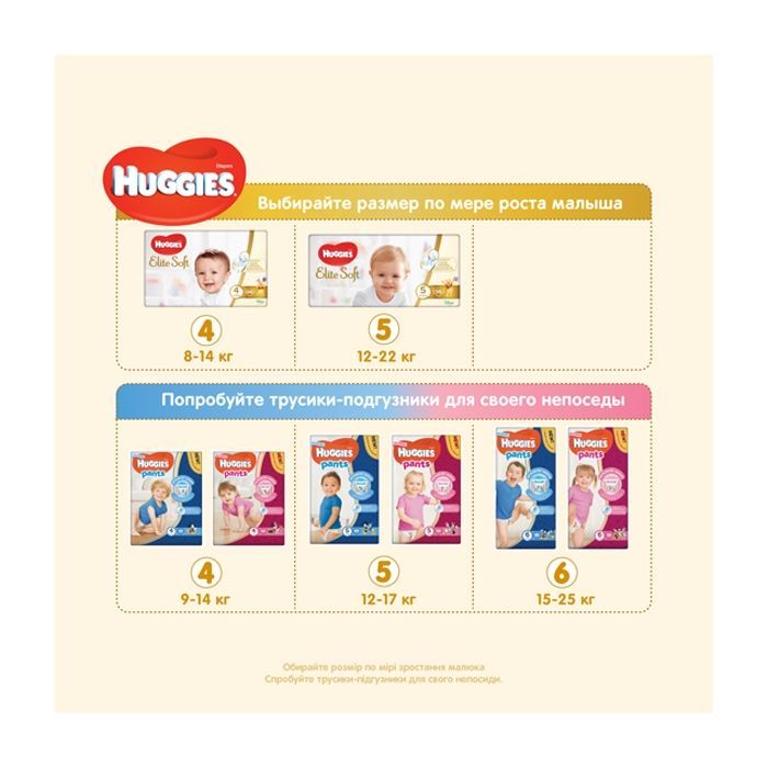 Підгузки Huggies Elite Soft 4 (8-14 кг) Jumbo 33 шт (5029053572604) зображення 8