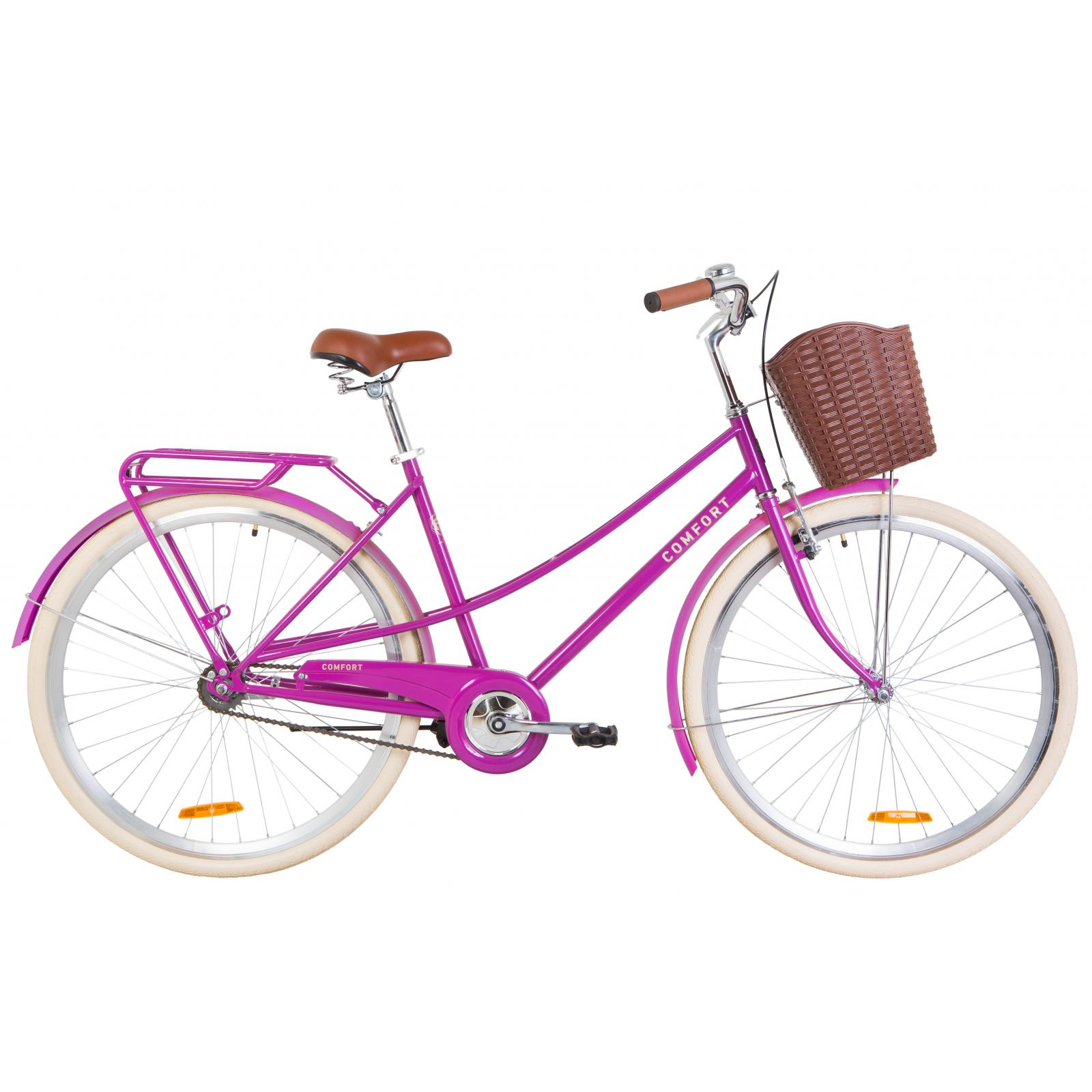 Велосипед Dorozhnik 28" COMFORT FEMALE рама-19,5" St 2020 фиолетовый, багажник+к (OPS-D-28-160)
