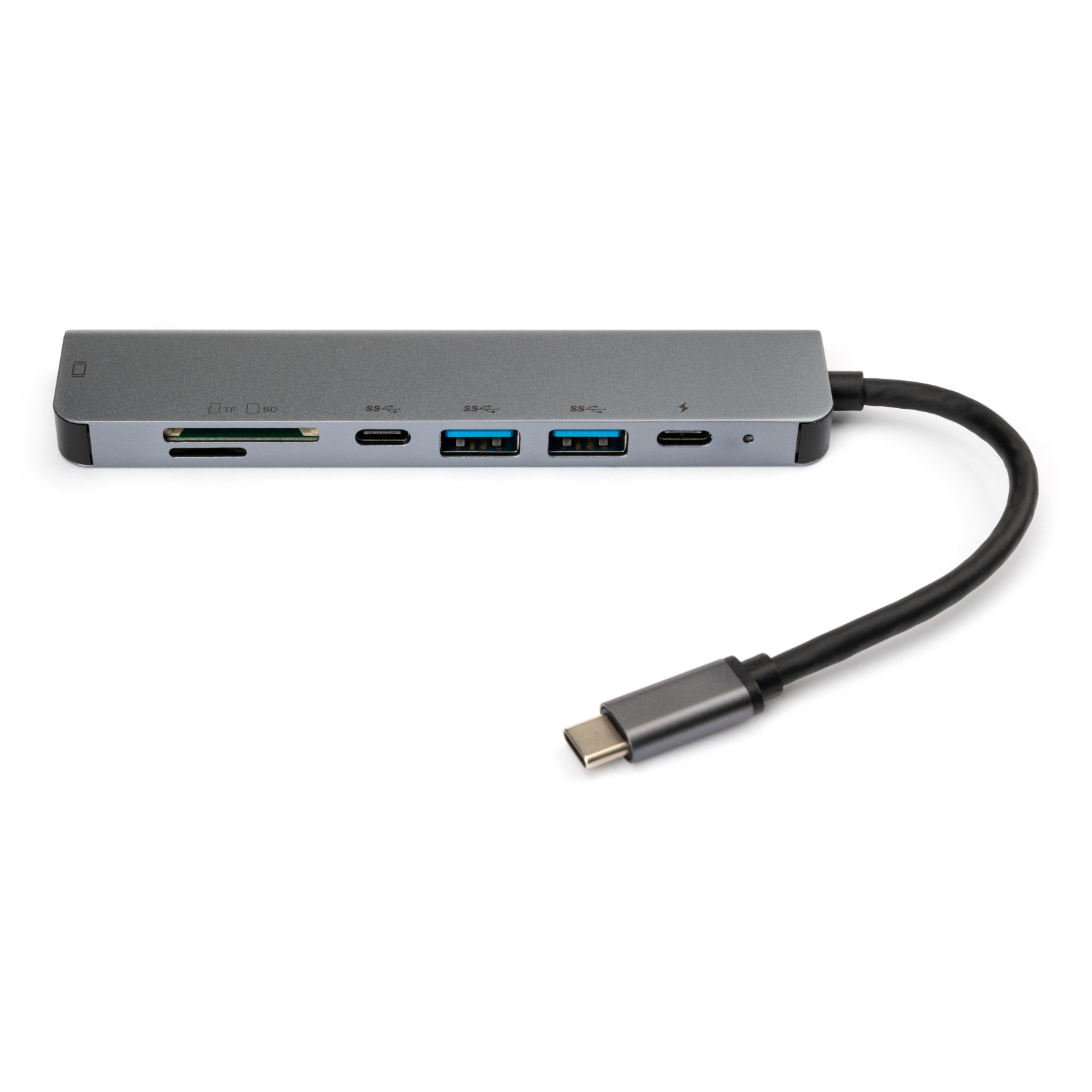 Концентратор Vinga Type-C to 4K HDMI+2*USB3.0+SD+TF+PD+USB-C 3.1 Gen1 aluminium (VCPHTC7AL) изображение 4