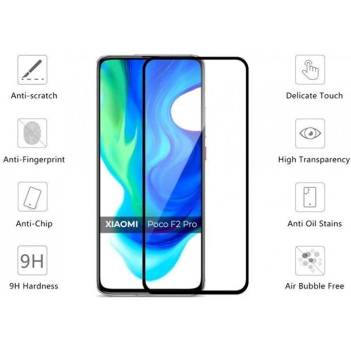 Скло захисне Drobak Poco F2 Pro Full Cover Full Glue (Black) (222222) (222222) зображення 2