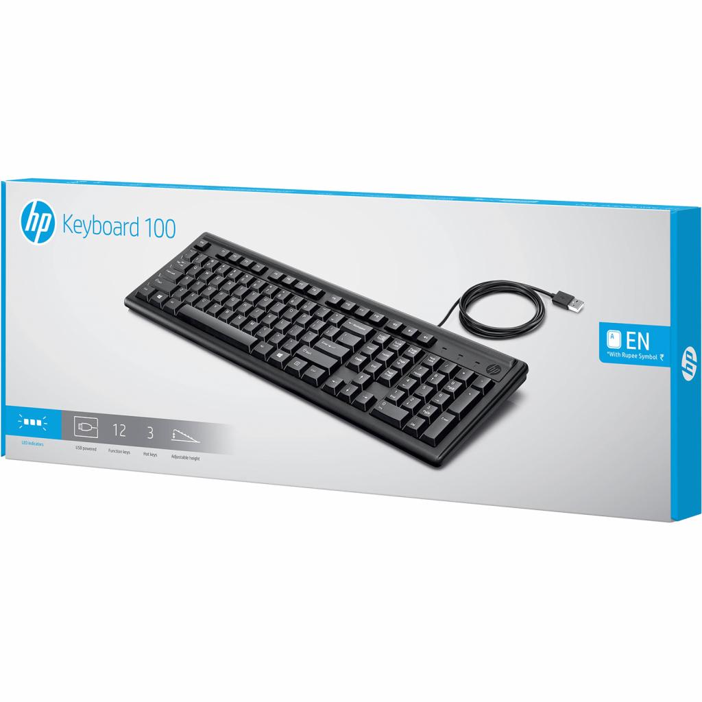 Клавіатура HP 100 USB Black (2UN30AA) зображення 4