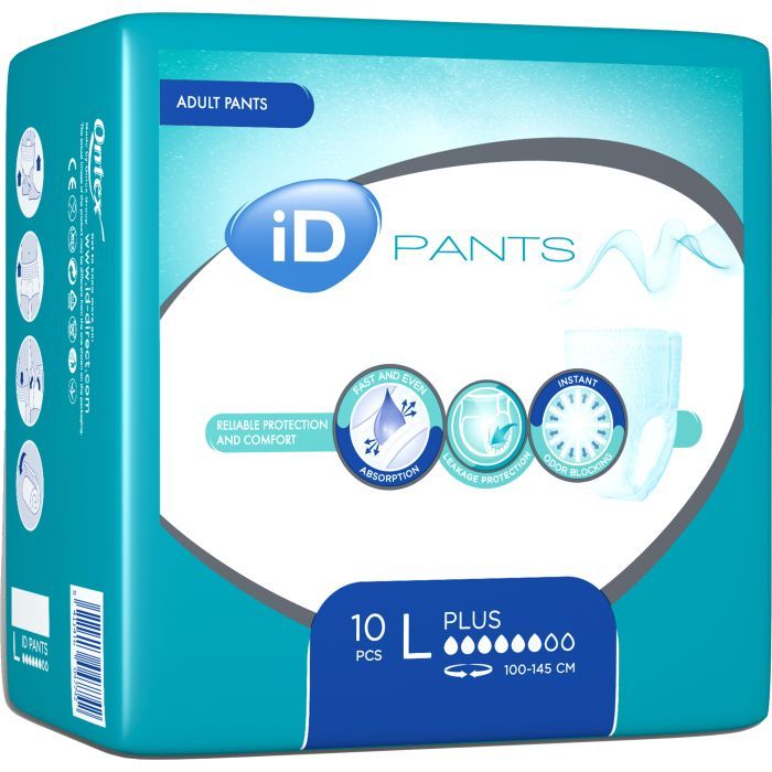 Подгузники для взрослых ID Plus L трусы 10 шт (5411416047742) изображение 2