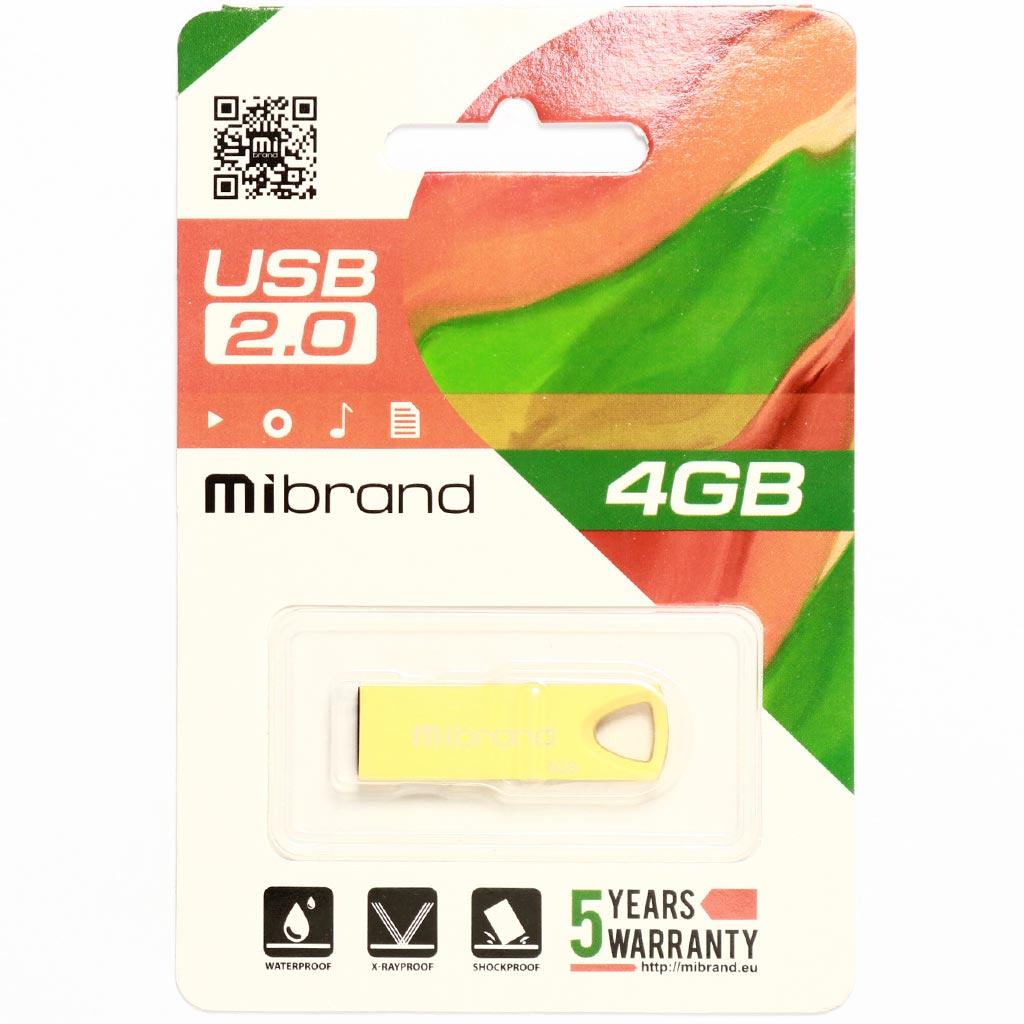 USB флеш накопичувач Mibrand 4GB Taipan Gold USB 2.0 (MI2.0/TA4U2G) зображення 2