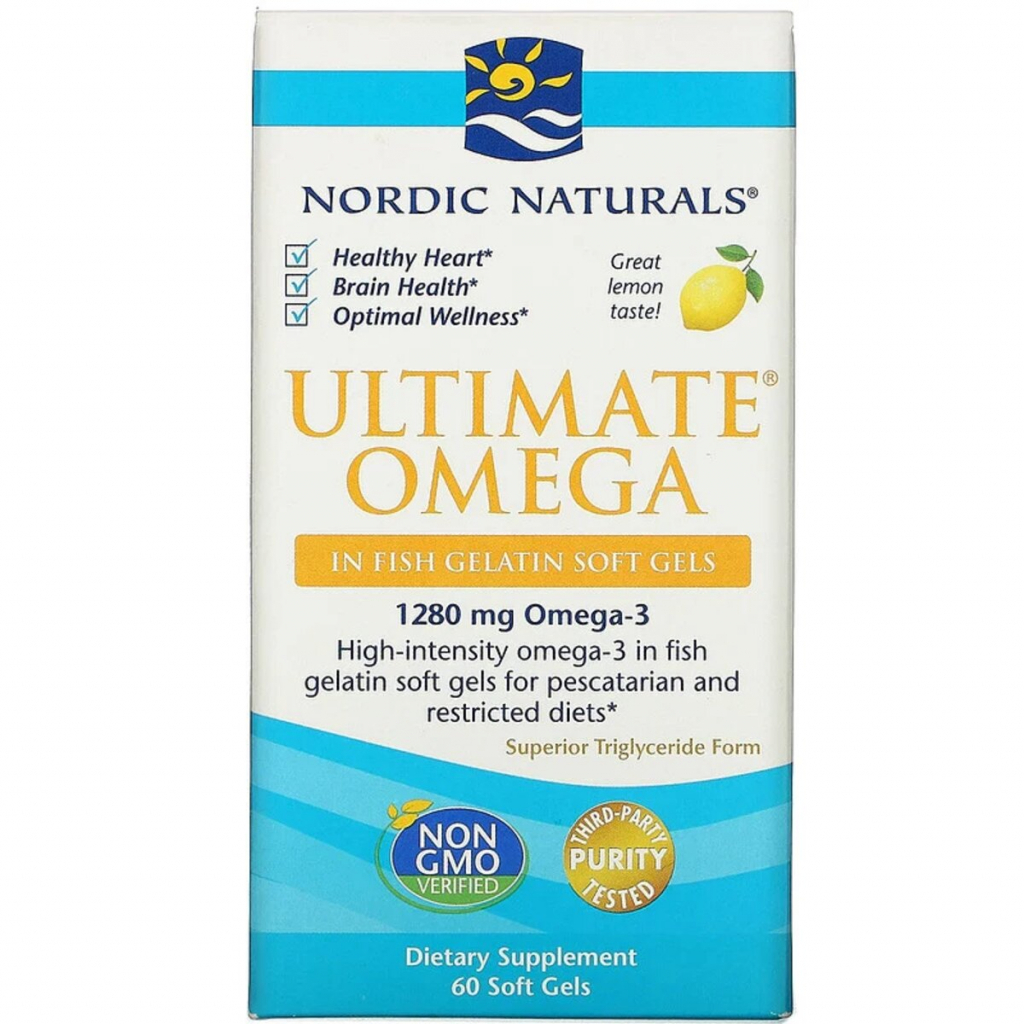 Жирные кислоты Nordic Naturals Рыбий Жир, Вкус Лимона, Ultimate Omega, 1000 мг, 60 мягких к (NOR01797) изображение 2