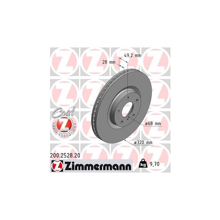 Тормозной диск ZIMMERMANN 200.2528.20
