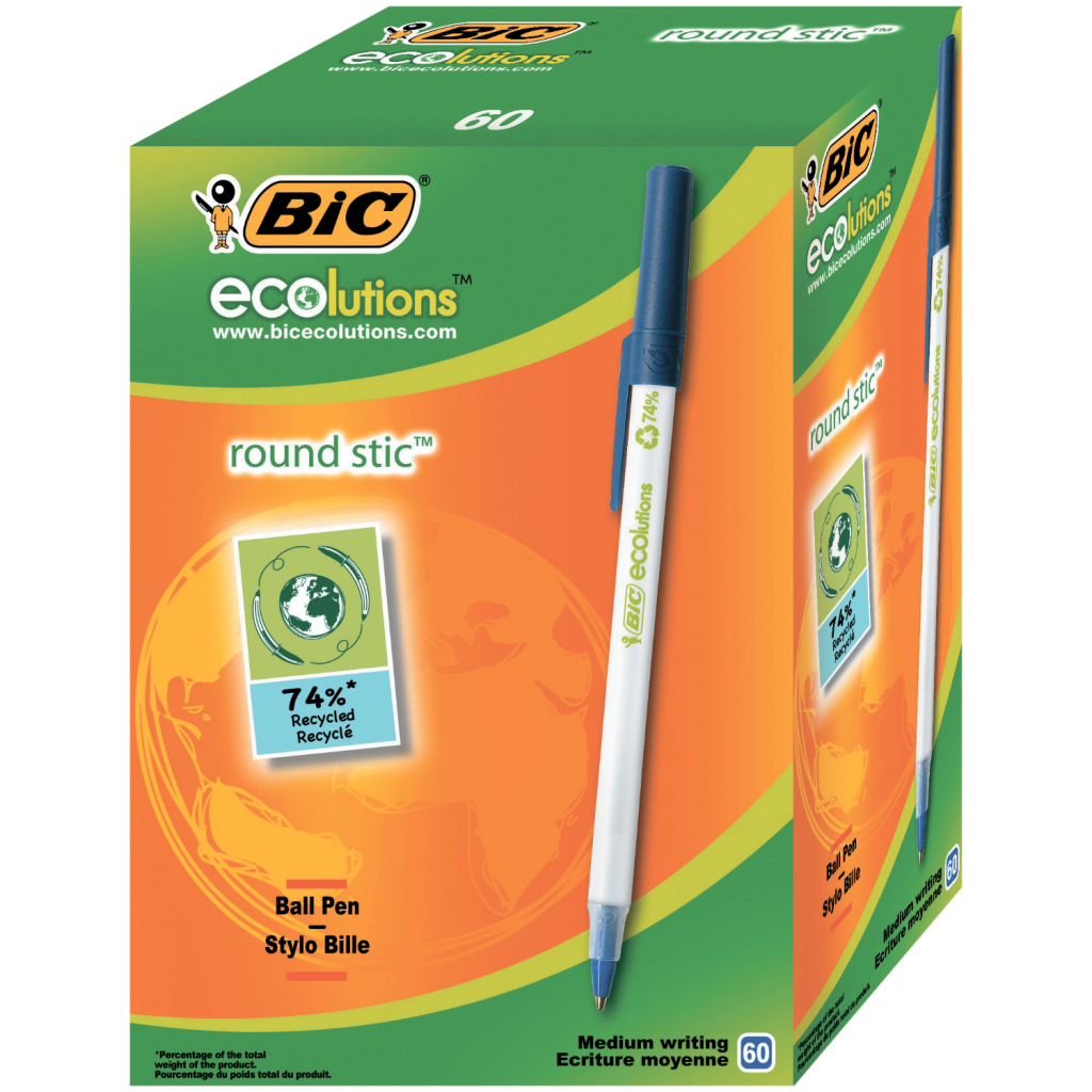 Ручка масляная Bic Round Stic Eco, синяя (bc948727) изображение 2