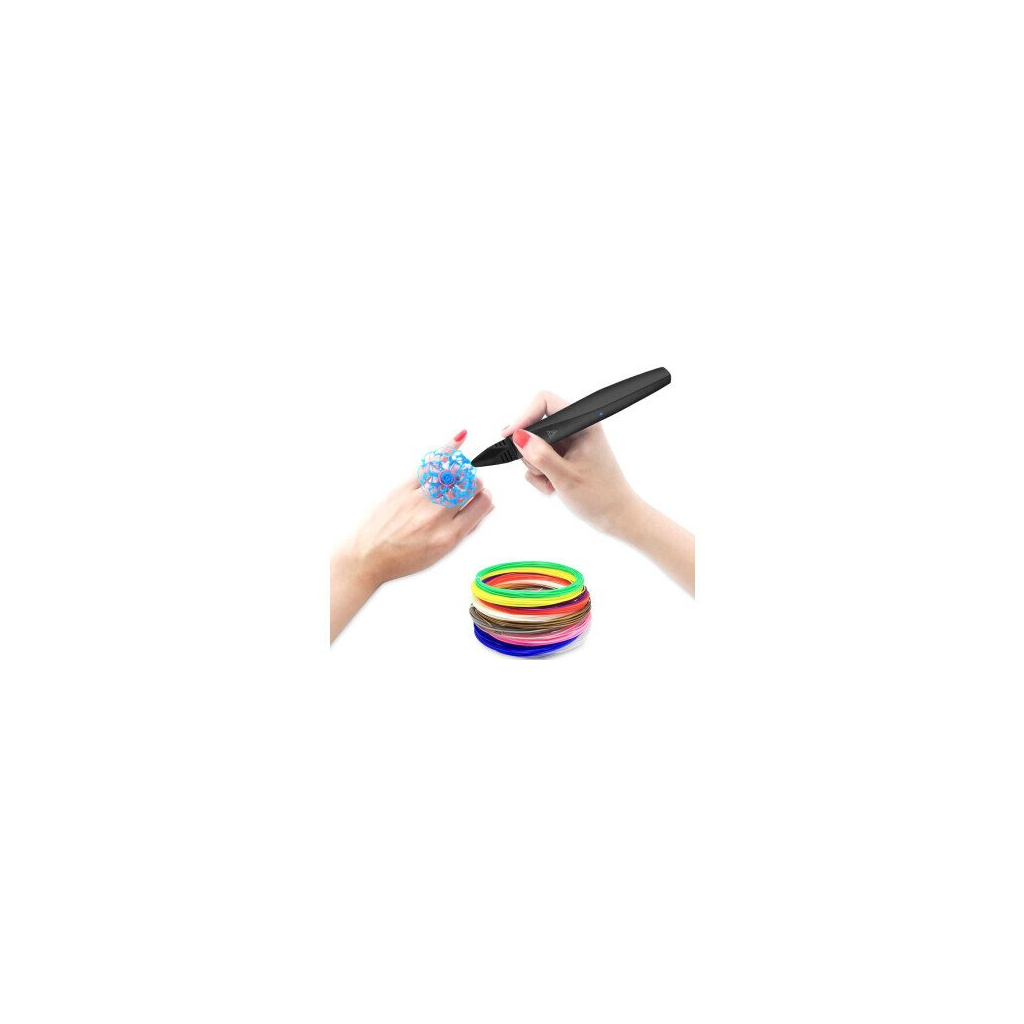 3D - ручка Dewang чорна, низькотемпературна (PCL) (D12BLACK_GIFT) зображення 4