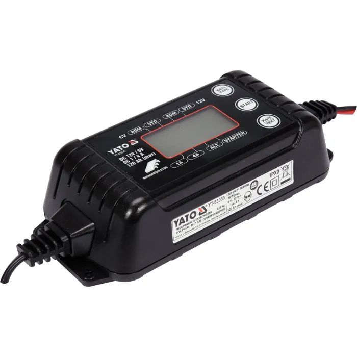 Зарядное устройство для автомобильного аккумулятора Yato YT-83033