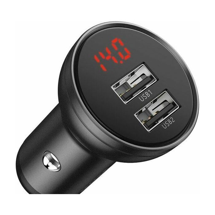 Зарядное устройство Baseus Digital Display Dual USB 4.8A 24W black (CCBX-0G) изображение 3