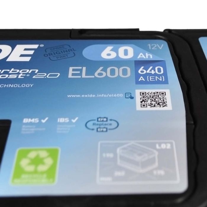 Аккумулятор автомобильный EXIDE START-STOP EFB 60A (EL600) изображение 6