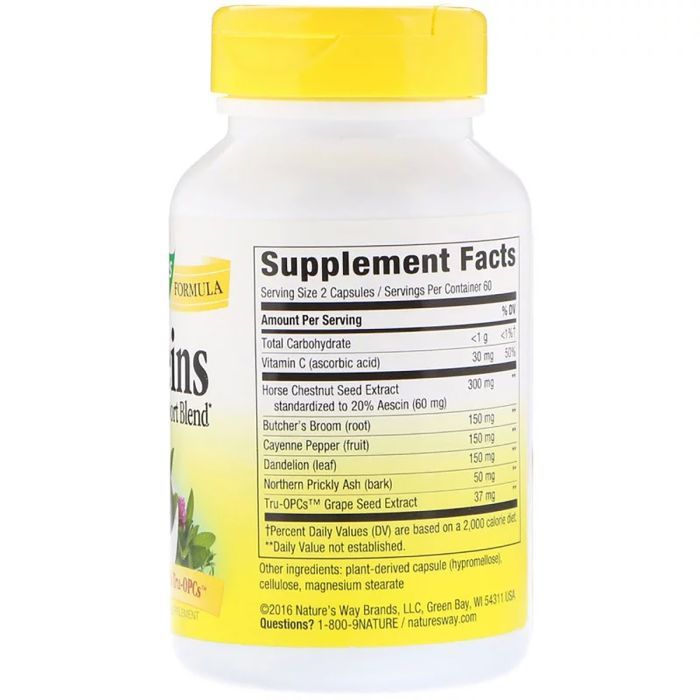 Травы Nature's Way Поддержка Вен, Leg Veins Support Blend, 120 капсул (NWY-15335) изображение 2