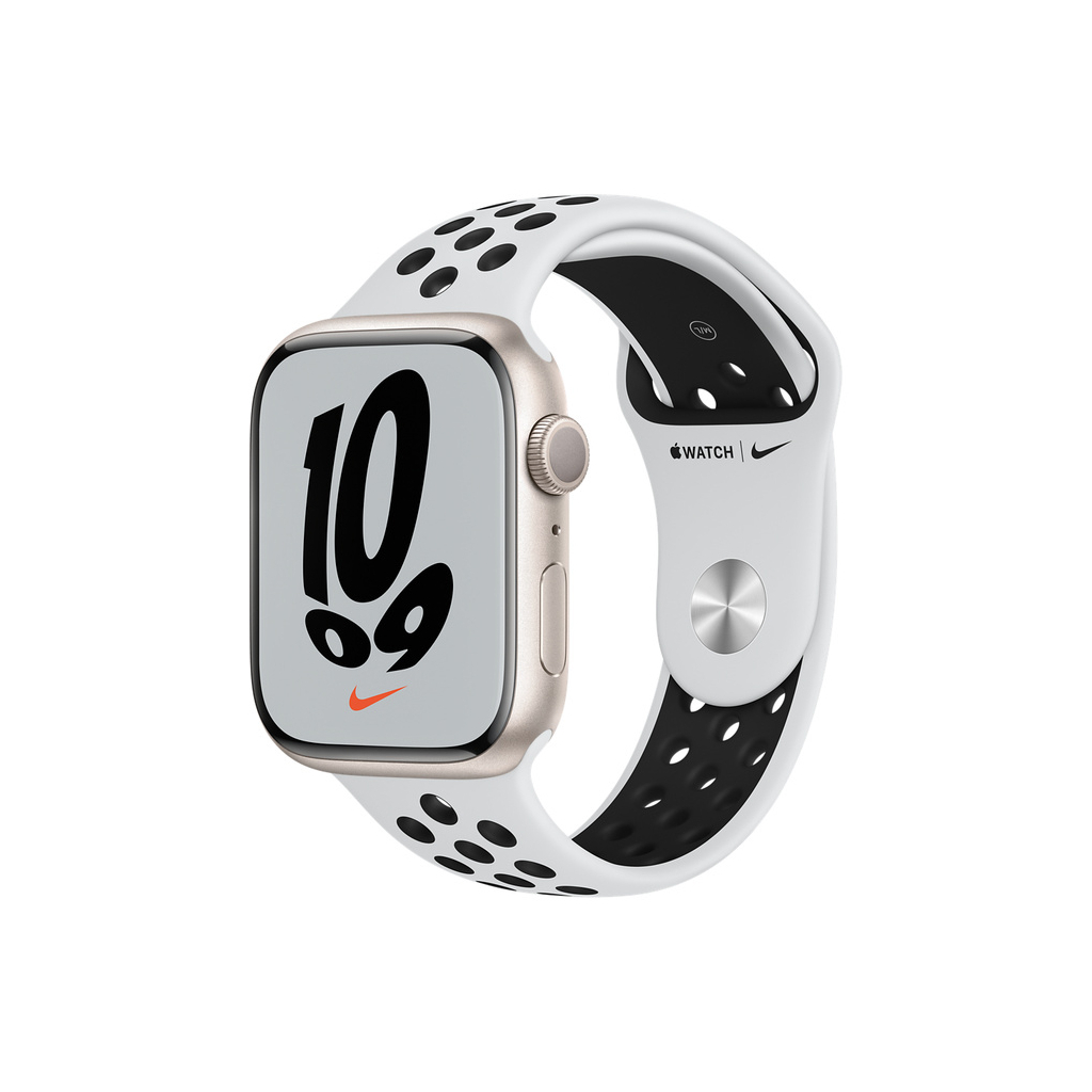 Смарт-часы Apple Watch Series 7 Nike GPS 45mm Starlight Aluminium Case with P (MKNA3UL/A)