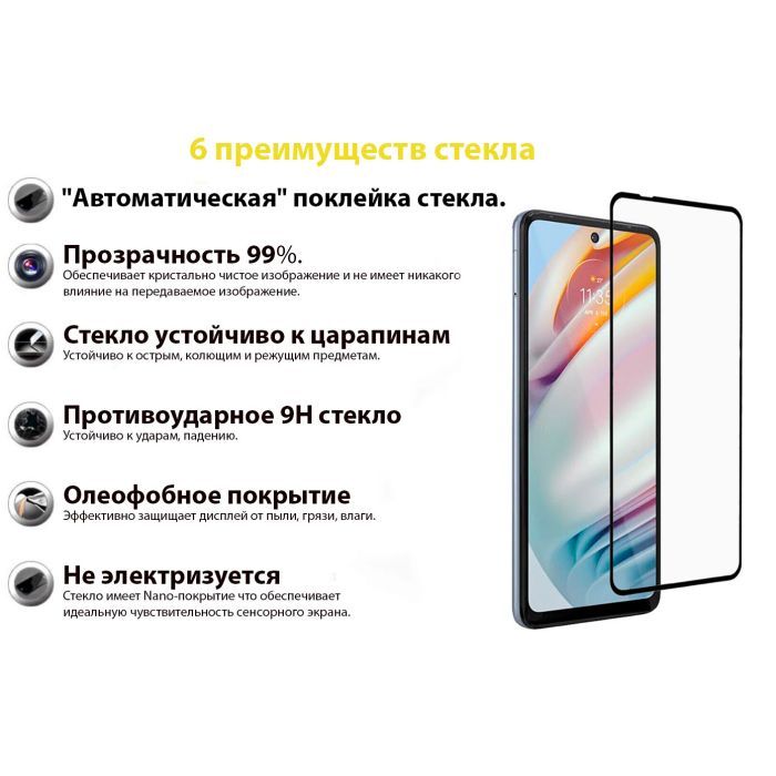 Скло захисне BeCover Motorola Moto G60 / G60s Black (706899) зображення 3