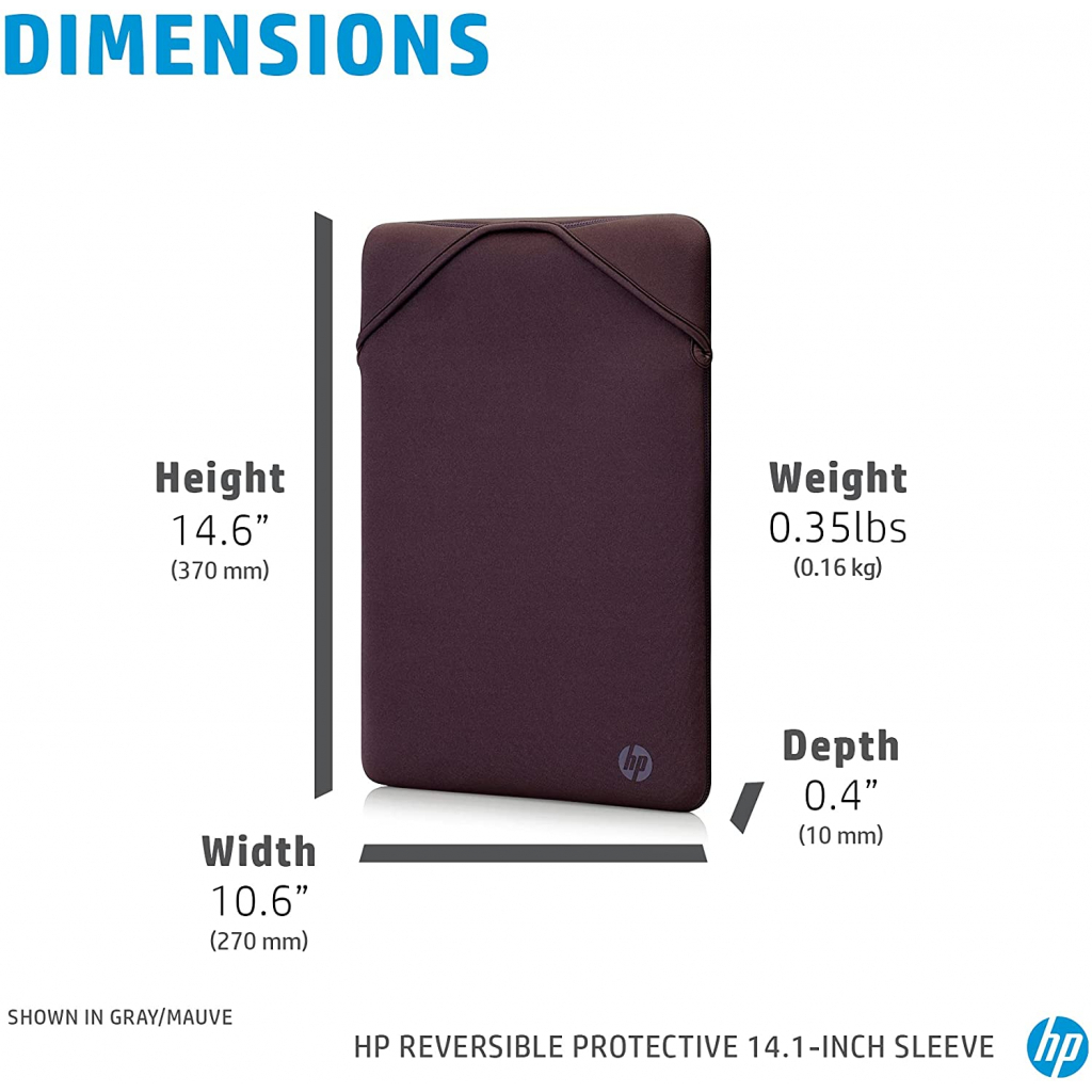 Чехол для ноутбука HP 15.6" Reversible Protective Black/Blue Laptop Sleeve (2F1X7AA) изображение 6