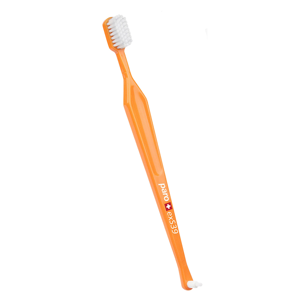 Зубная щетка Paro Swiss exS39 в полиэтиленовой упаковке Ультрамягкая Оранжевая (7610458097143-orange)