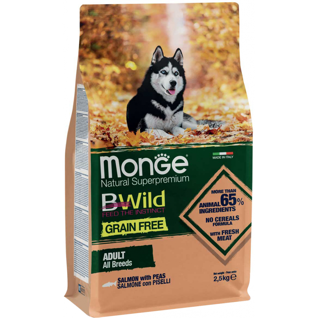 Сухой корм для собак Monge Dog Bwild Gr. Free лосось 2.5 кг (8009470011716)