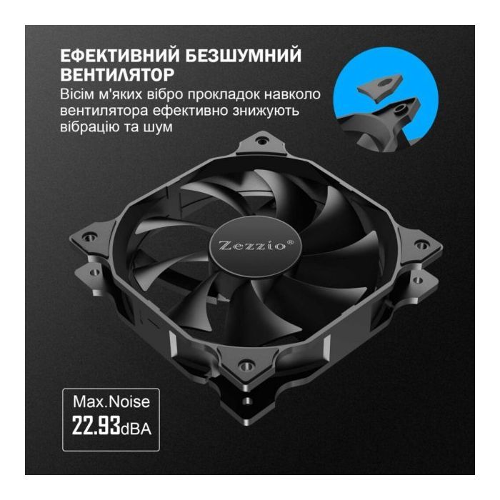 Кулер для корпуса Zezzio ZA-120 3 in 1 Kit изображение 5