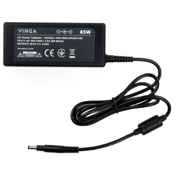 Блок питания к ноутбуку Vinga HP 65W 19.5V 3.3А 4.8*1.7 long (VPA-1953-HP4817-101) изображение 3