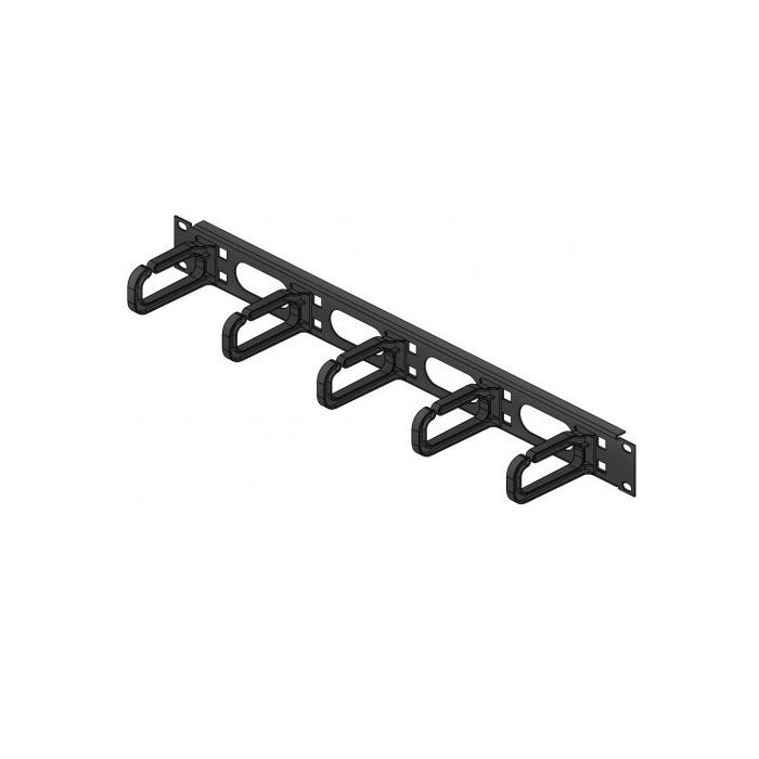 Кабельний організатор 19" 1U 40х80 скоби RAL9005 Conteg (DP-VP-P5)