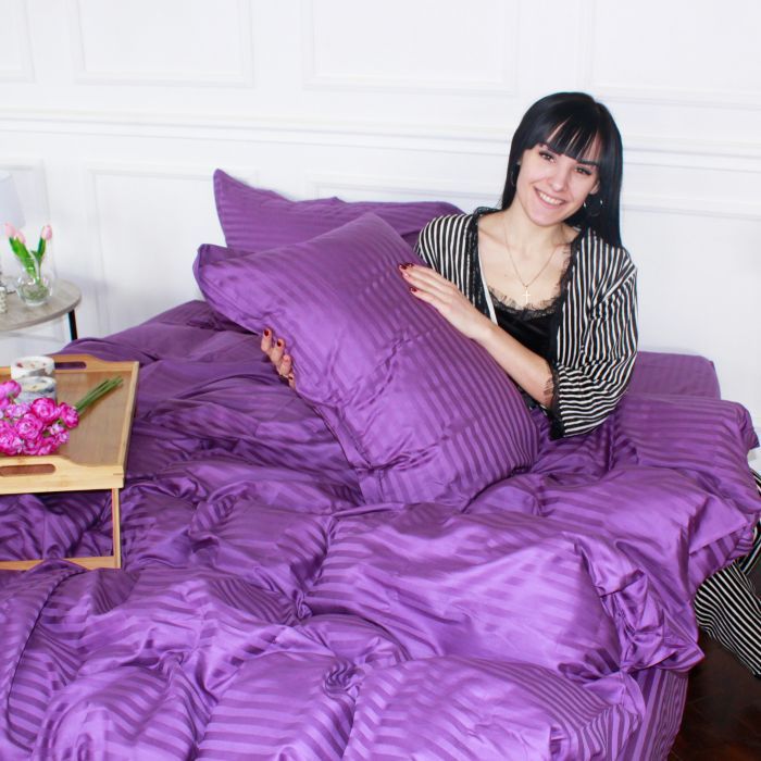 Постільна білизна MirSon Satin 30-0009 Purple 160х220 Сімейний (2200005250754) зображення 6