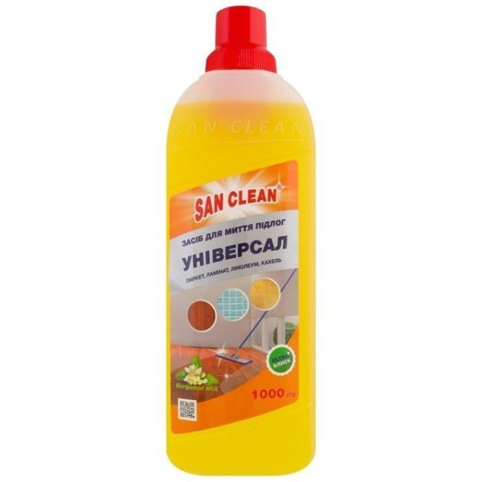 Средство для мытья пола San Clean универсал Бергамот 1 кг (4820003543801)