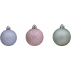 Елочная игрушка Chomik шарики с узором 9 шт, 6 см, зеленый, розовый, голубой (5900779840638) изображение 2