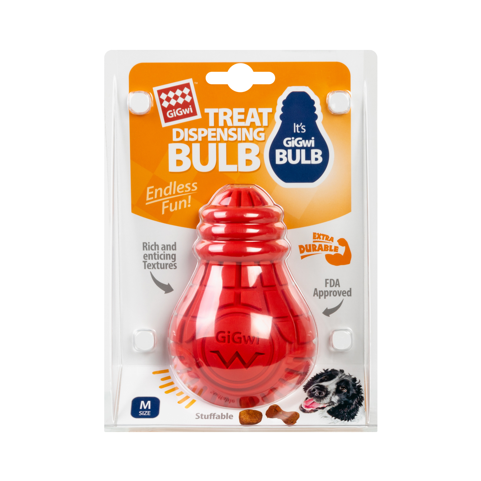 Игрушка для собак GiGwi Bulb Rubber Лампочка резиновая М красная (2337) изображение 2