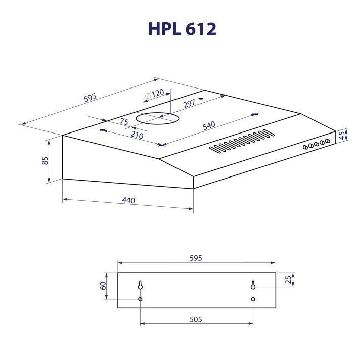 Витяжка кухонна Minola HPL 612 IV зображення 11
