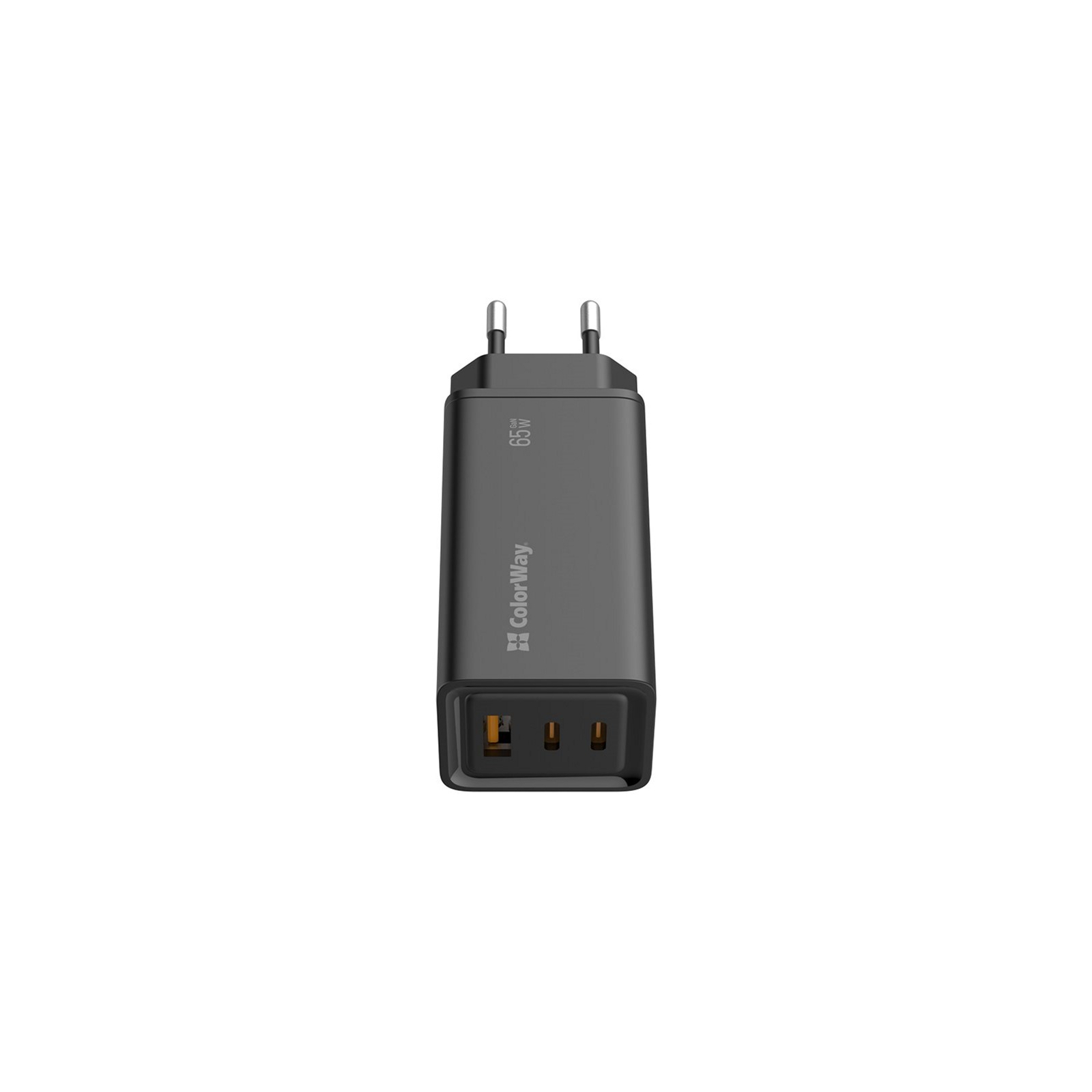 Зарядний пристрій ColorWay GaN3 Pro Power Delivery (USB-A + 2 USB TYPE-C) (65W) (CW-CHS039PD-BK) зображення 3