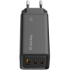 Зарядное устройство ColorWay GaN3 Pro Power Delivery (USB-A + 2 USB TYPE-C) (65W) (CW-CHS039PD-BK) изображение 3