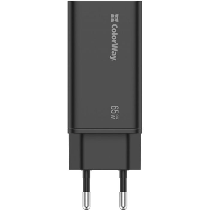 Зарядное устройство ColorWay GaN3 Pro Power Delivery (USB-A + 2 USB TYPE-C) (65W) (CW-CHS039PD-BK) изображение 7